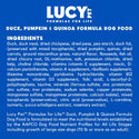 Lucy Pet Products Formulas for Life Grain-Free Duck, Pumpkin & Quinoa Formula Dry Dog Food ingredients