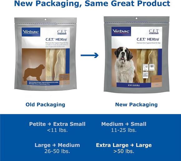 C.E.T. HEXtra Dental Chews for Large Dogs Over 50 lbs