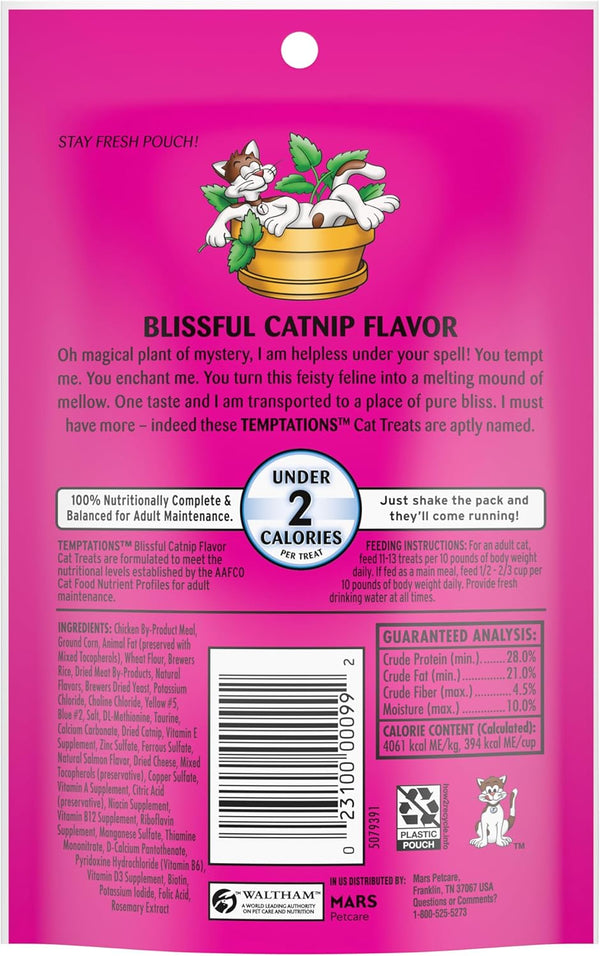 Temptations Classics Blissful Catnip Flavor Soft & Crunchy Cat Treats