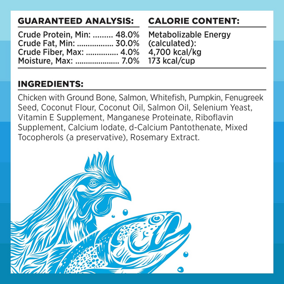 Bixbi Rawbble Freeze-Dried Dog Food, Chicken & Salmon Recipe