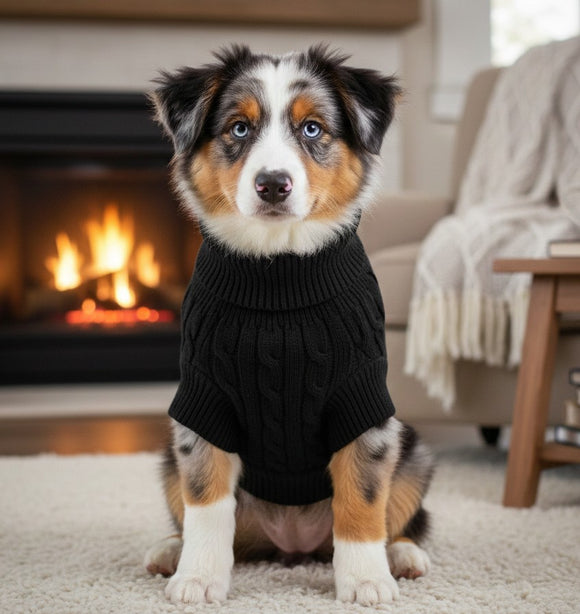 Doggie Design Combed Cotton Cable Knit Sweater for Dogs & Cats