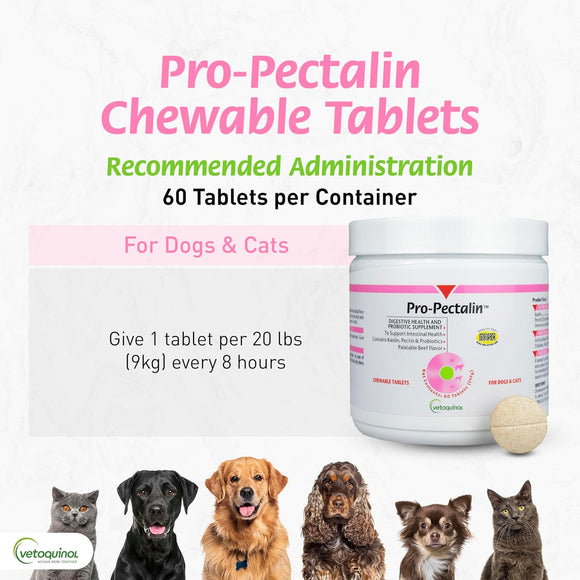 Pro-Pectalin Tablets - Anti Diarrhea Medicine for Dogs & Cats Tablets