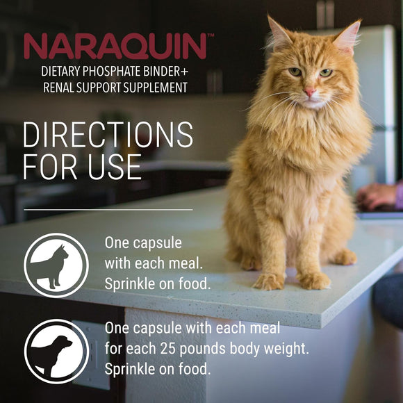 Nutramax Naraquin Renal Sprinkle Capsules for Dogs & Cats - Directions to use in cat and dogs