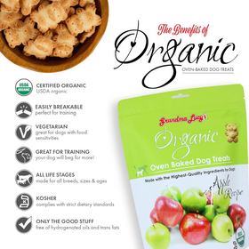 Grandma Lucy's Organic Oven Baked Apple Treats For Dogs (14 oz) - 0