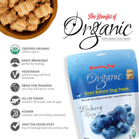 Grandma Lucy's Organic Oven Baked Blueberry Treats For Dogs (14 oz) - 0