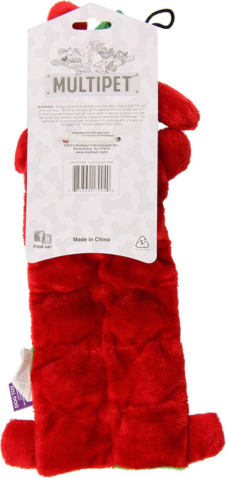 Multipet Loofa Holiday Santa Squeaker Mat Plush Dog Toy