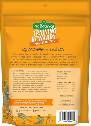 Pet Botanics Training Rewards Soft & Chewy Bacon Flavor Large Bites (1.25 lb)