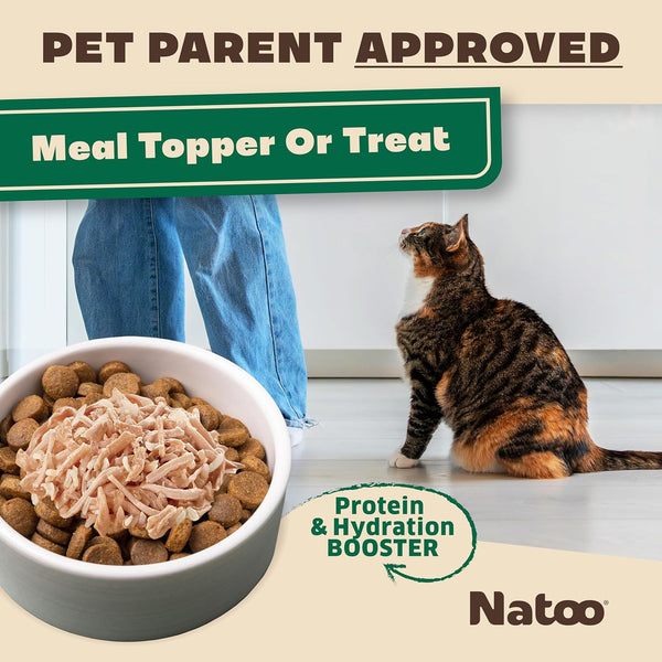 Natoo Meal Topper or Treat Chicken & Brown Rice in Broth Cat Food