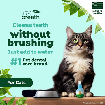 TropiClean Fresh Breath Drops Oral Care Water Additive for Cats (2.2 oz) - 0