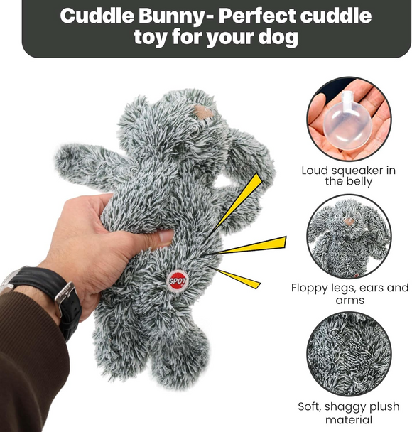 Ethical Plush Cuddle Bunnies Toy for Dogs, assorted colors