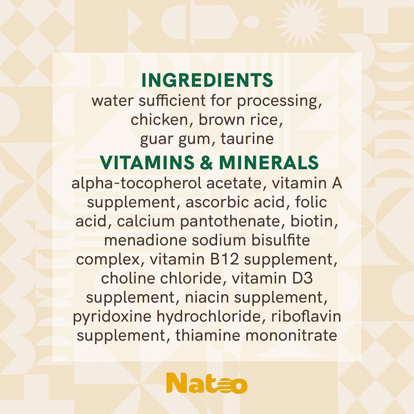 Natoo Meal Topper or Treat Chicken & Brown Rice in Broth Cat Food