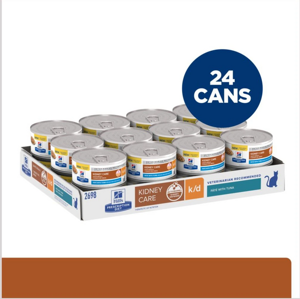 Hill's Prescription Diet k/d Kidney Care with Tuna Canned Cat Food, 5.5 oz, 24-pack wet food