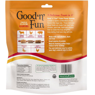 Good 'N' Fun Triple Flavor Kabob Dog Treats, Chicken, Duck & Liver backside