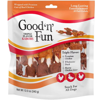 Good 'N' Fun Triple Flavor Kabob Dog Treats, Chicken, Duck & Liver