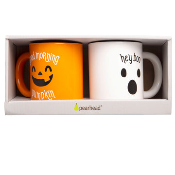 Pearhead Pumpkin & Ghost Halloween Mugs, Set of 2
