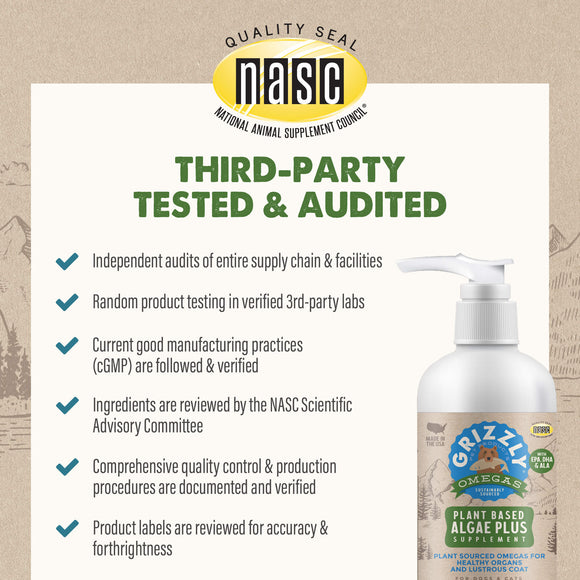 Grizzly Algal Plus Omega Fatty Acids Supplement