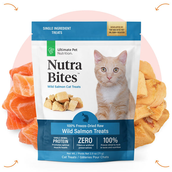 Ultimate Pet Nutrition Nutra Bites Freeze Dried Wild Salmon Cat Treats, 2.5-oz