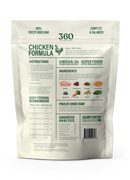 Package of 360 Chicken Formula dog food on a white background