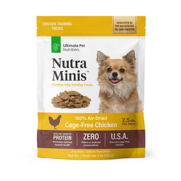 Ultimate Pet Nutrition Nutra Minis Air-Dried Chicken Dog Training Treats, 5-oz