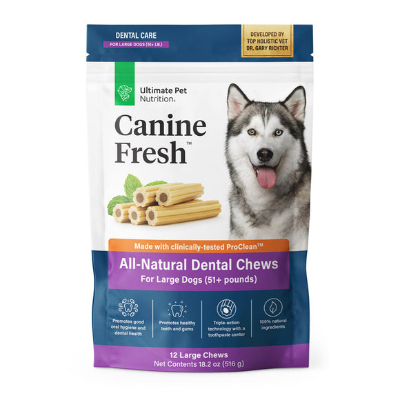 Ultimate Pet Nutrition Canine Fresh All-Natural Dental Chews for Large Dogs 51+ lbs, 12 count