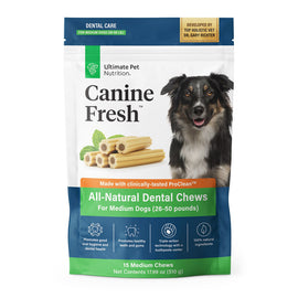 Ultimate Pet Nutrition Canine Fresh All-Natural Dental Chews for Medium Dogs 26-50 lbs, 15 count