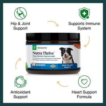 Ultimate Pet Nutrition Nutra Thrive Nutritional Supplements for Dogs, 3.3-oz