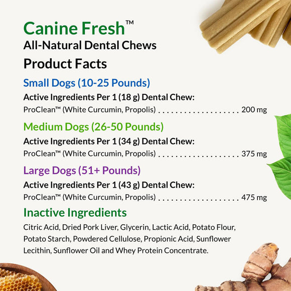 Ultimate Pet Nutrition Canine Fresh All-Natural Dental Chews for Small Dogs 10-25 lbs, 30 count