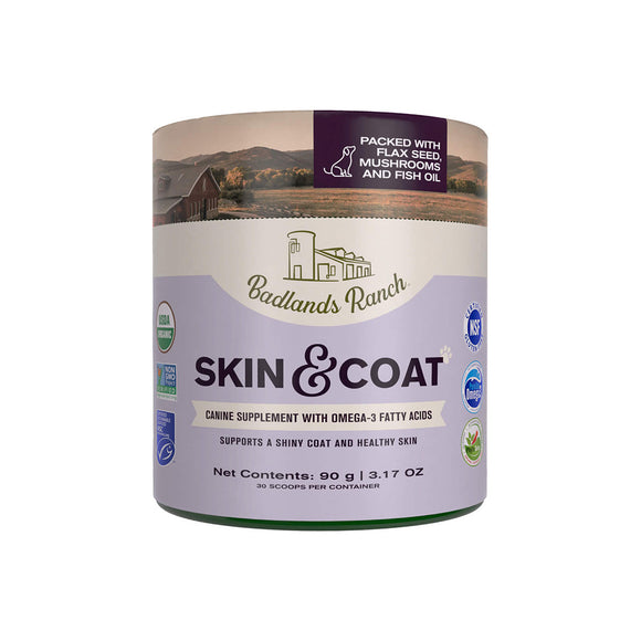 Badlands Ranch Skin & Coat Canine Supplement with Omega-3 Fatty Acids, 3.17-oz