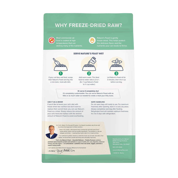 Dr. Marty Nature's Feast Essential Wellness Poultry Freeze Dried Raw Cat Food