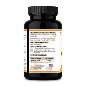 Black supplement bottle with label on a white background