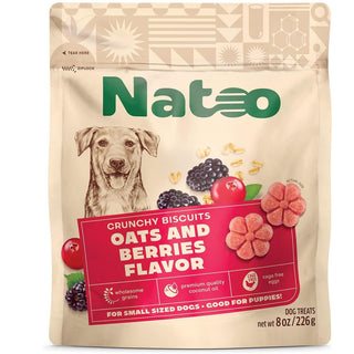 Natoo Crunchy Biscuits Oats & Berries Flavor Dog Treats,  8-oz