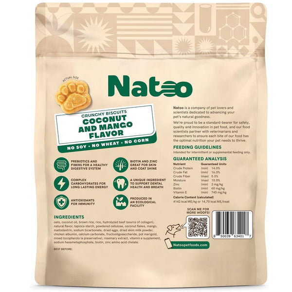 Natoo Crunchy Biscuits Coconut & Mango Flavor Dog Treats