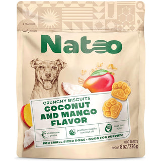 Natoo Crunchy Biscuits Coconut & Mango Flavor Dog Treats,  8-oz