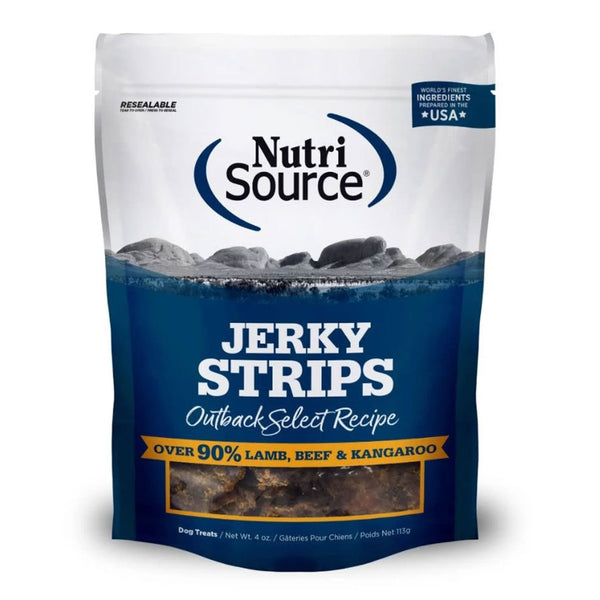 NutriSource Jerky Strips Outback Select Recipe Dog Treats, 4-oz