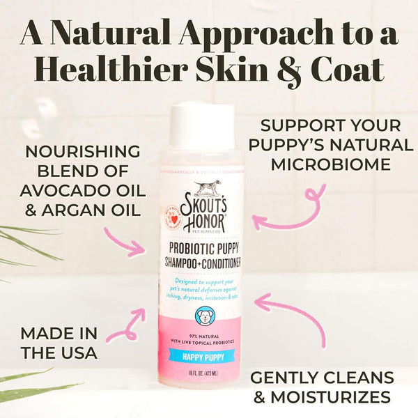 Skout's Honor Happy Puppy Probiotic & Dog Shampoo & Conditioner