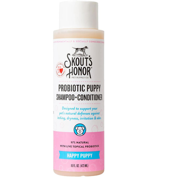 Skout's Honor Happy Puppy Probiotic & Dog Shampoo & Conditioner, 16-oz