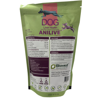 ANILIVE Dog Liver Health Herbal Dog Chews, 90 count Backside