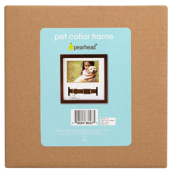 Pearhead Pet Collar and Photo Frame, Espresso