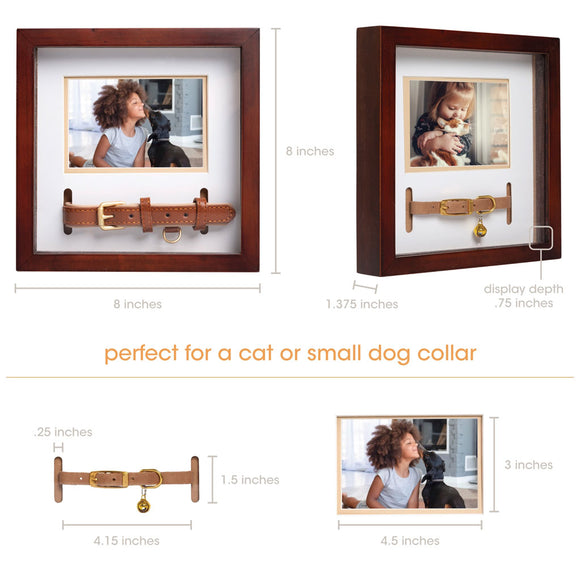 Pearhead Pet Collar and Photo Frame, Espresso