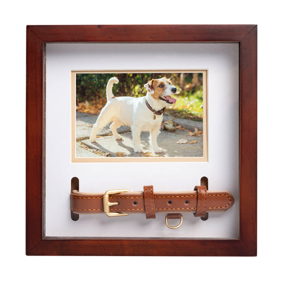 Pearhead Pet Collar and Photo Frame, Espresso