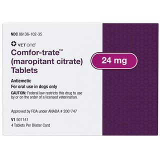 Comfor-trate (Maropitant Citrate) Antiemetic Tablets for Dogs: 24mg