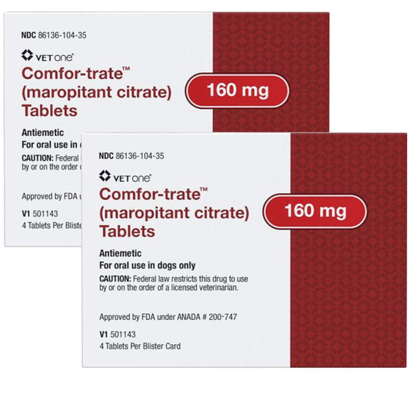 ComforTrate (Maropitant Citrate) Antiemetic Tablets for Dogs: 160mg, 8 count