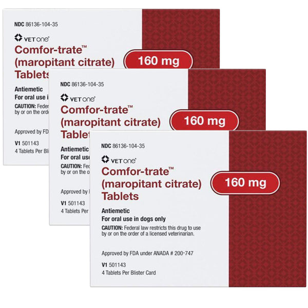 ComforTrate (Maropitant Citrate) Antiemetic Tablets for Dogs: 160mg, 12 count