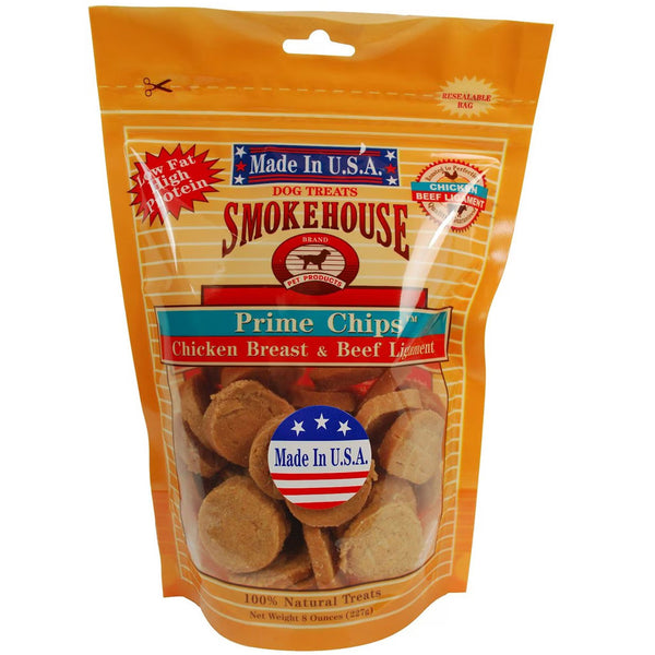 Smokehouse Chicken Breast & Beef Ligament Prime Chips Dog Treats, 8oz