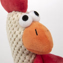 GoDog Checkers Skinny Brown Rooster Plush Squeaker Dog Toy