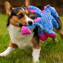 GoDog Dragons Periwinkle Chew Guard Squeaky Plush Dog Toy