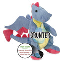 GoDog Dragons Periwinkle Chew Guard Squeaky Plush Dog Toy