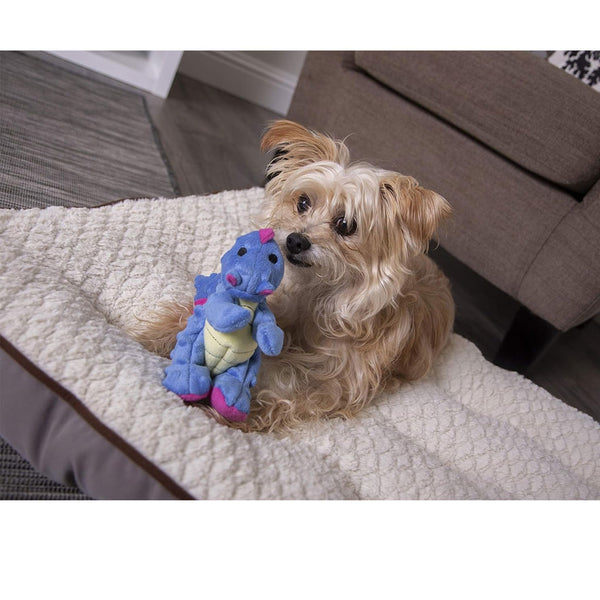 GoDog Dragons Periwinkle Chew Guard Squeaky Plush Dog Toy