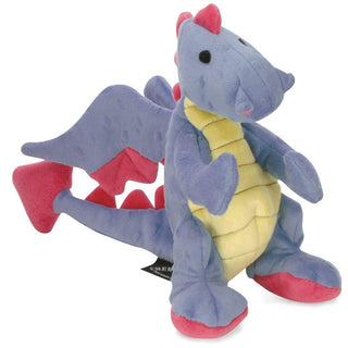 GoDog Dragons Periwinkle Chew Guard Squeaky Plush Dog Toy