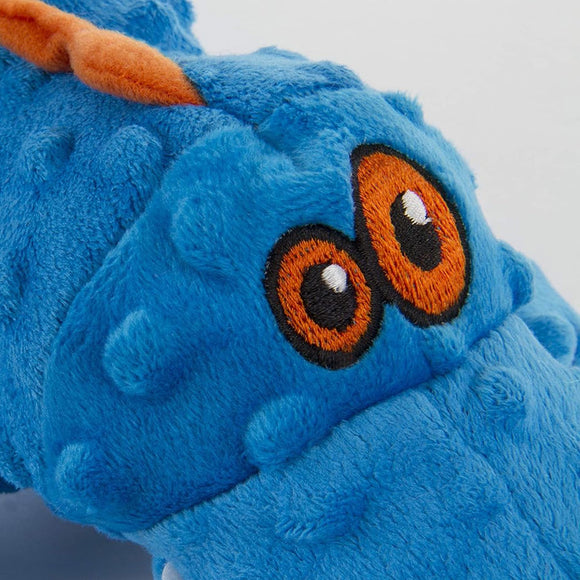 GoDog Gators Chew Guard Squeaky Plush Dog Toy, Blue, Large